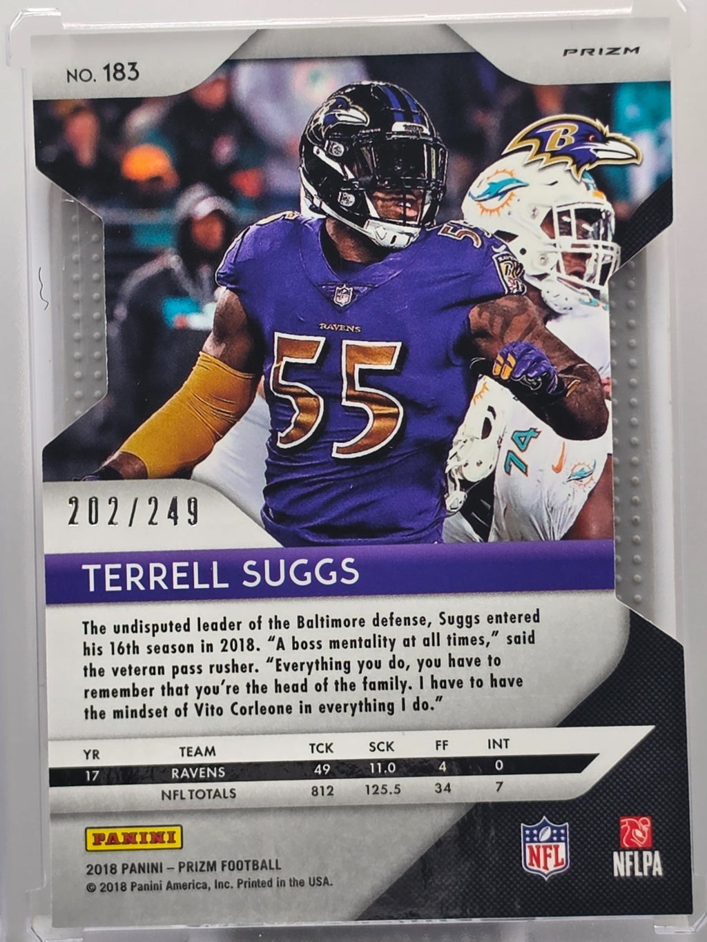 2018 Panini Prizm - Terrell Suggs - Orange Prizm /249 - #183