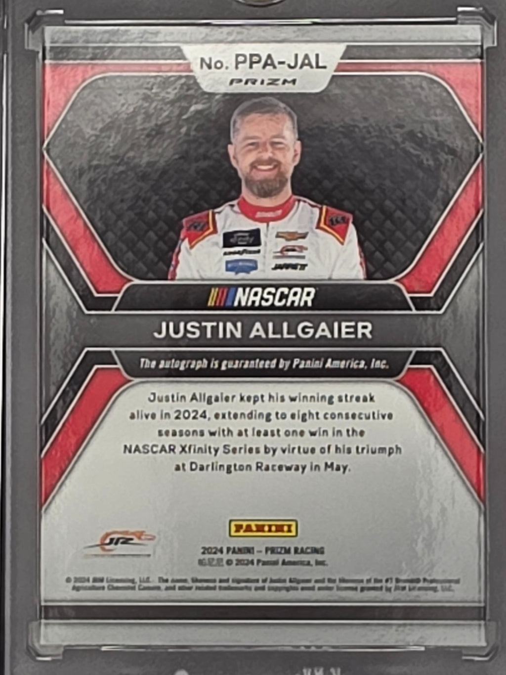 2024 Panini Prizm - Justin Allgaier - Patented Penmanship Autograph - #PPA-JAL