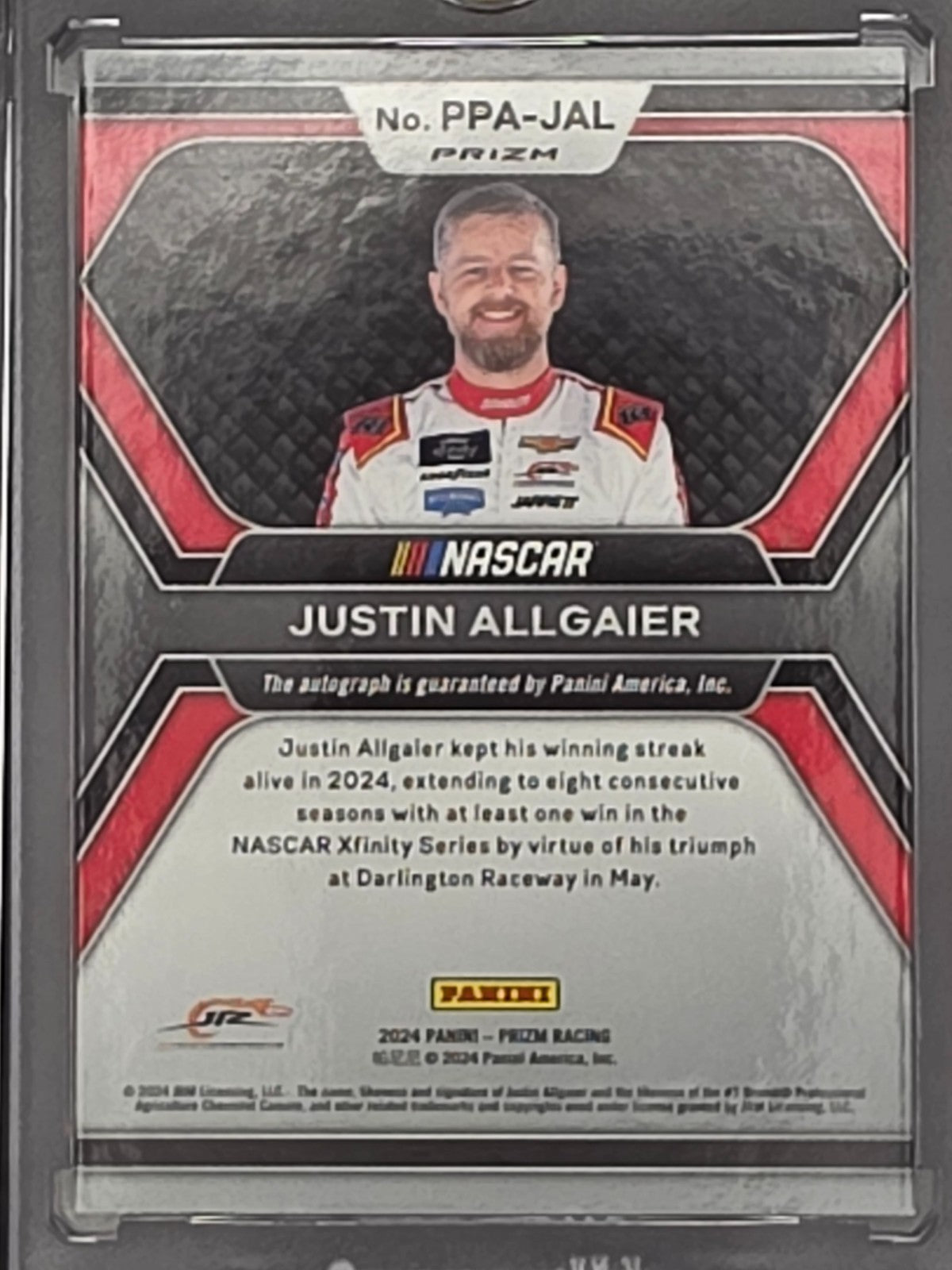 2024 Panini Prizm - Justin Allgaier - Patented Penmanship Autograph - #PPA-JAL