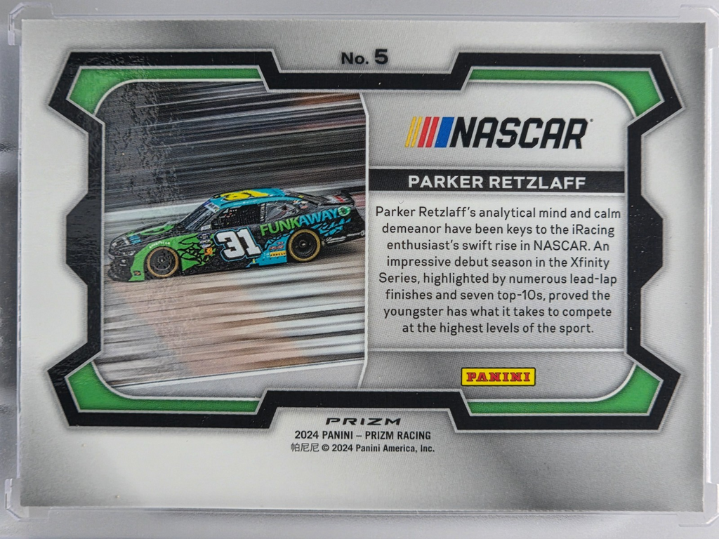 2024 Prizm Racing - Parker Retzlaff - Blue Ice Prizm - #5 - Buy 3 Get 1 Free!