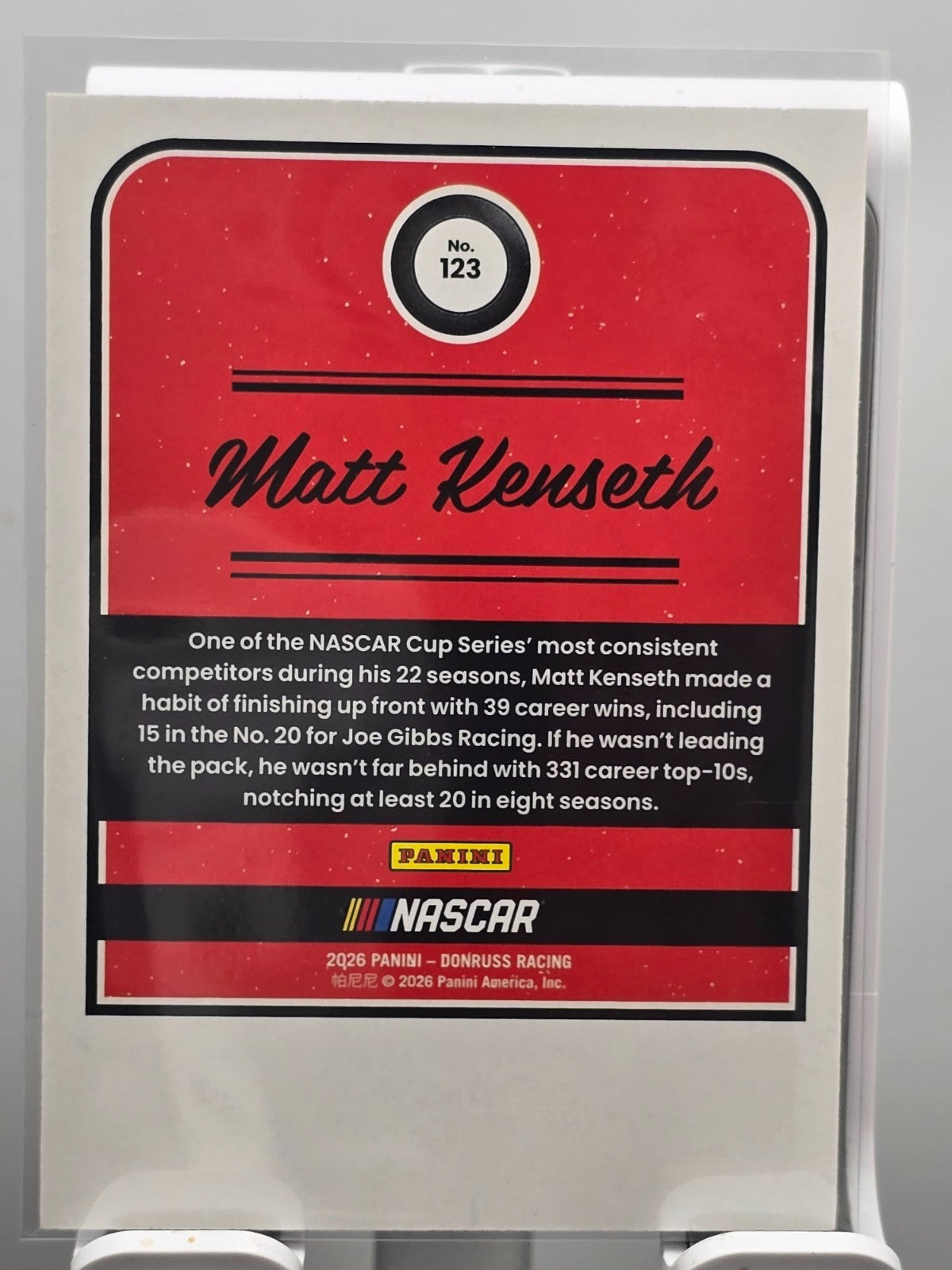 2026 Donruss NASCAR Racing - #123 Matt Kenseth - Throwback - Red /299