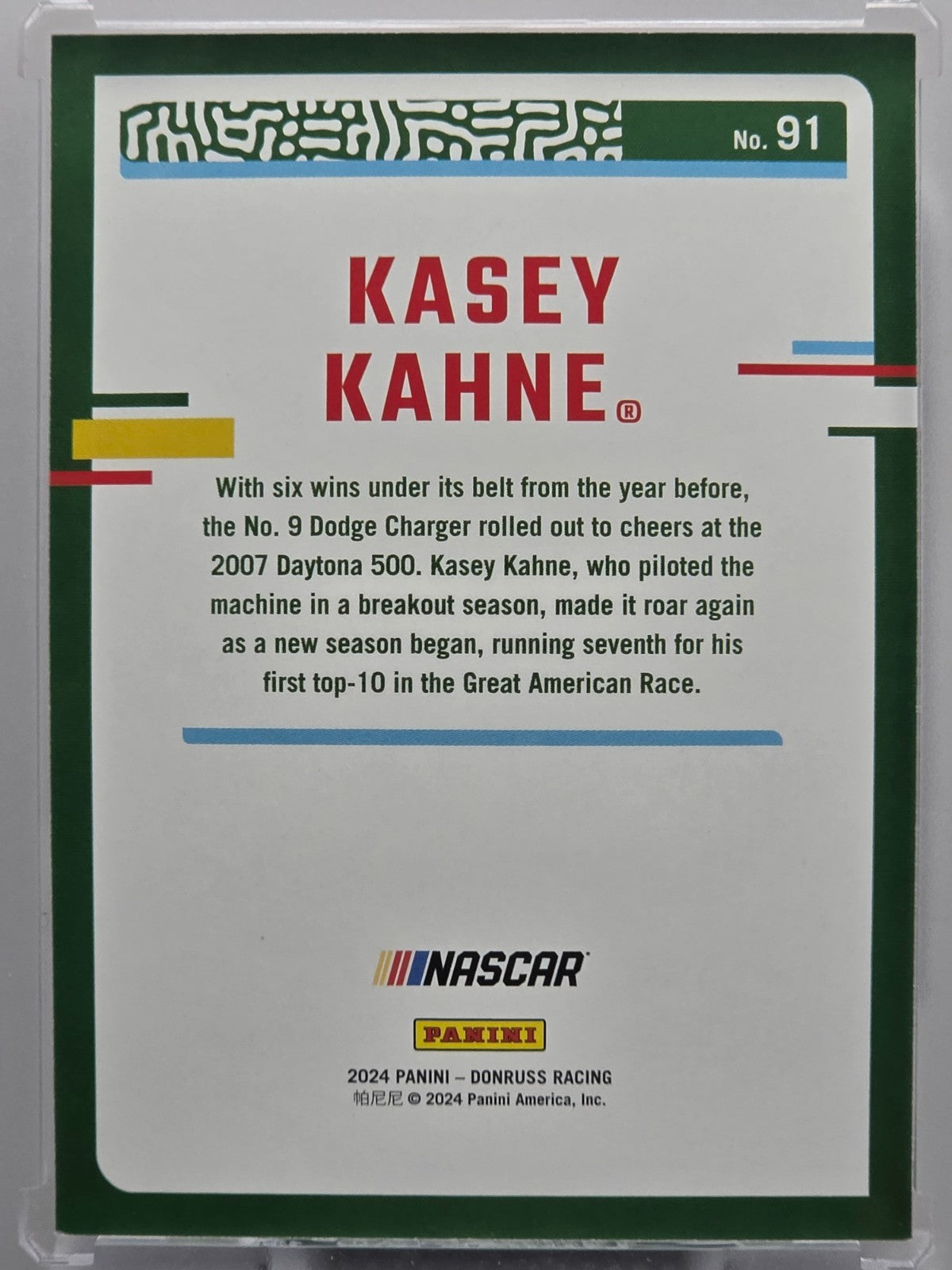 2024 Panini Donruss -Kasey Kahne - Blue /199 - #91 - Buy 3 Get 1