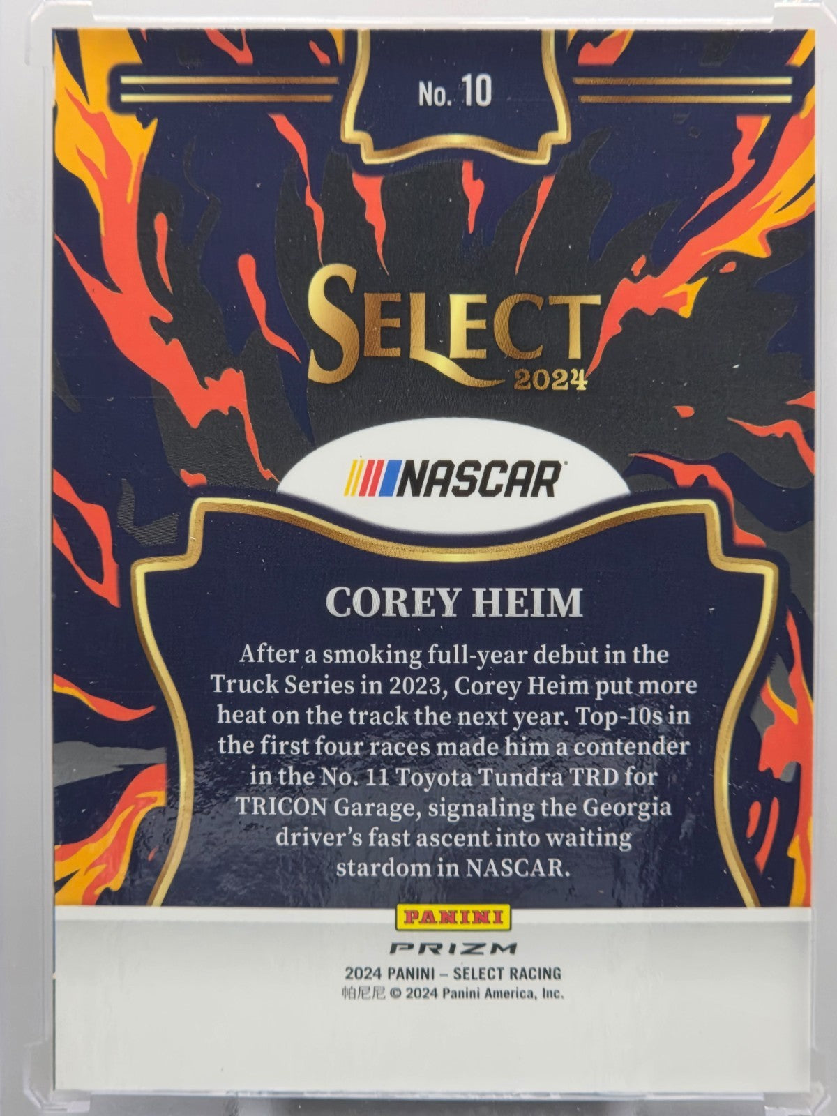 2024 Panini Select - Corey Heim - En Fuego Flash Prizm - #10 - Buy 3 Get 1