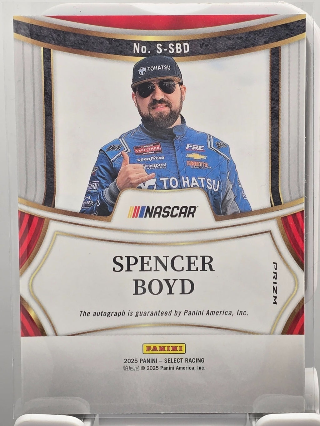 2025 Select Nascar Racing - #S-SBD Spencer Boyd - Signatures