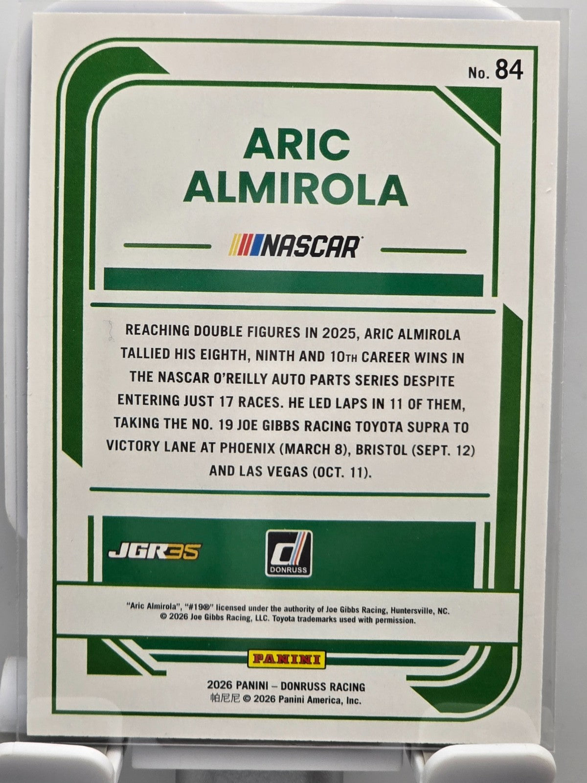 2026 Donruss NASCAR Racing - #84 Aric Almirola - Carolina Blue Base /249