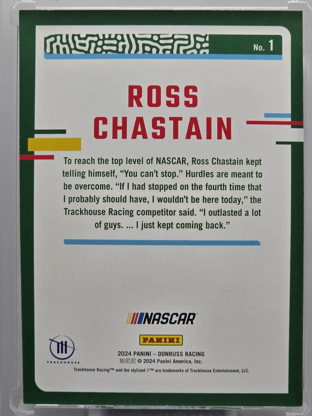 2024 Panini Donruss - Ross Chastain - Lime Green /149 - #1 - Buy 3 Get 1