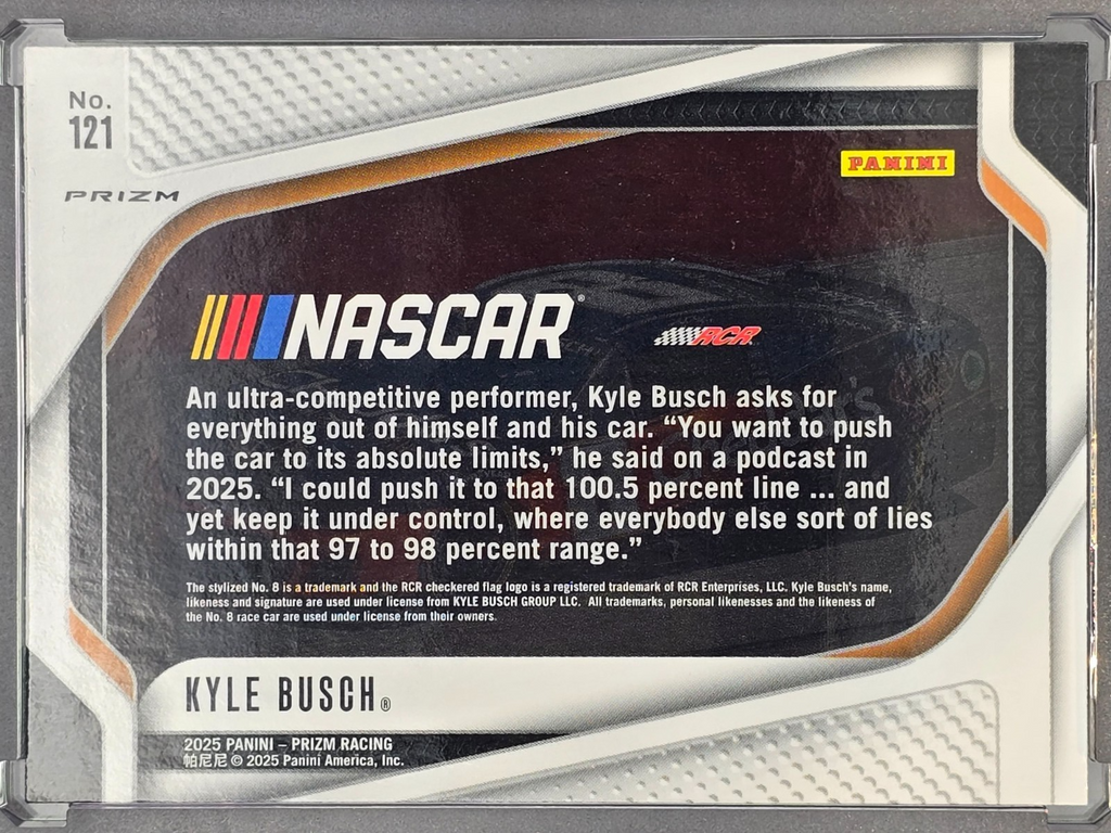 2025 Prizm Nascar Racing - #121 Kyle Busch - Holo / Silver Prizm