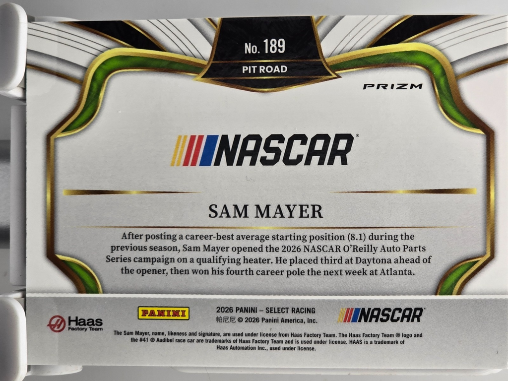 2026 Select Racing - #189 Sam Mayer - Pitroad - Silver SP