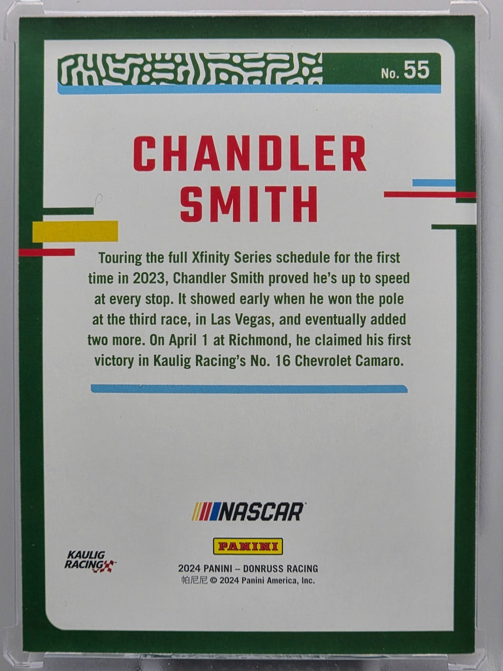 2024 Panini Donruss - Chandler Smith - Purple /99 - #55 - Buy 3 Get 1