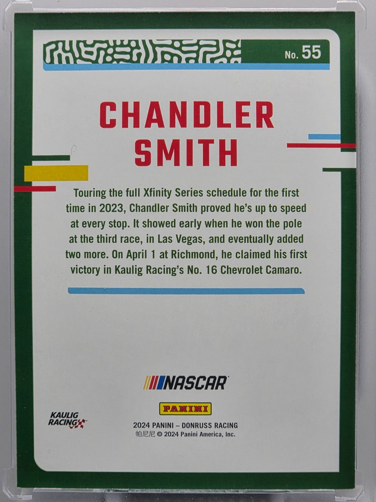 2024 Panini Donruss - Chandler Smith - Purple /99 - #55 - Buy 3 Get 1