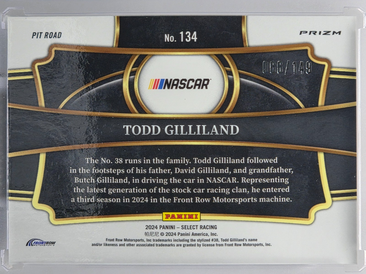 2024 Panini Select - Todd Gilliland - Red & Blue Prizm /149 - #134 - Buy 3 Get 1