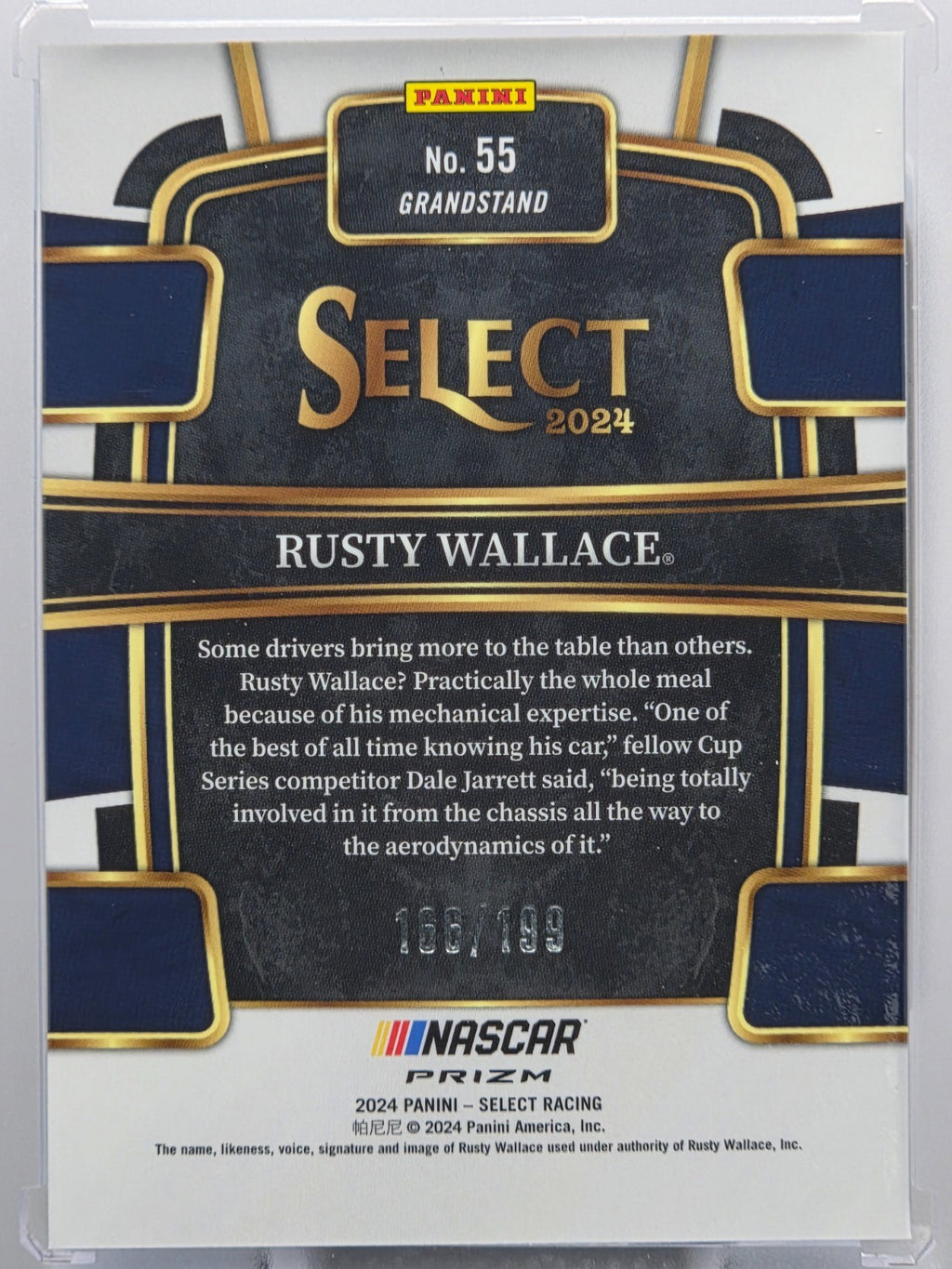 2024 Panini Select - Rusty Wallace - Light Blue Prizm /199 - #55 - Buy 3 Get 1