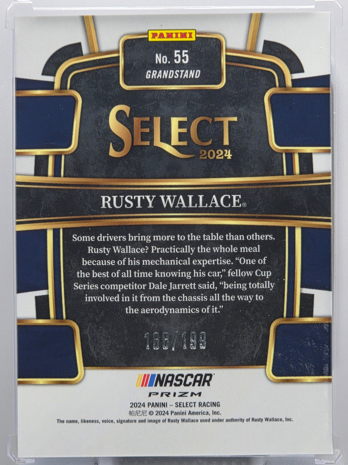 2024 Panini Select - Rusty Wallace - Light Blue Prizm /199 - #55 - Buy 3 Get 1