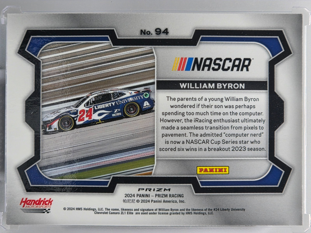 2024 Prizm Racing - William Byron - Green Ice Prizm - #94 - Buy 3 Get 1!