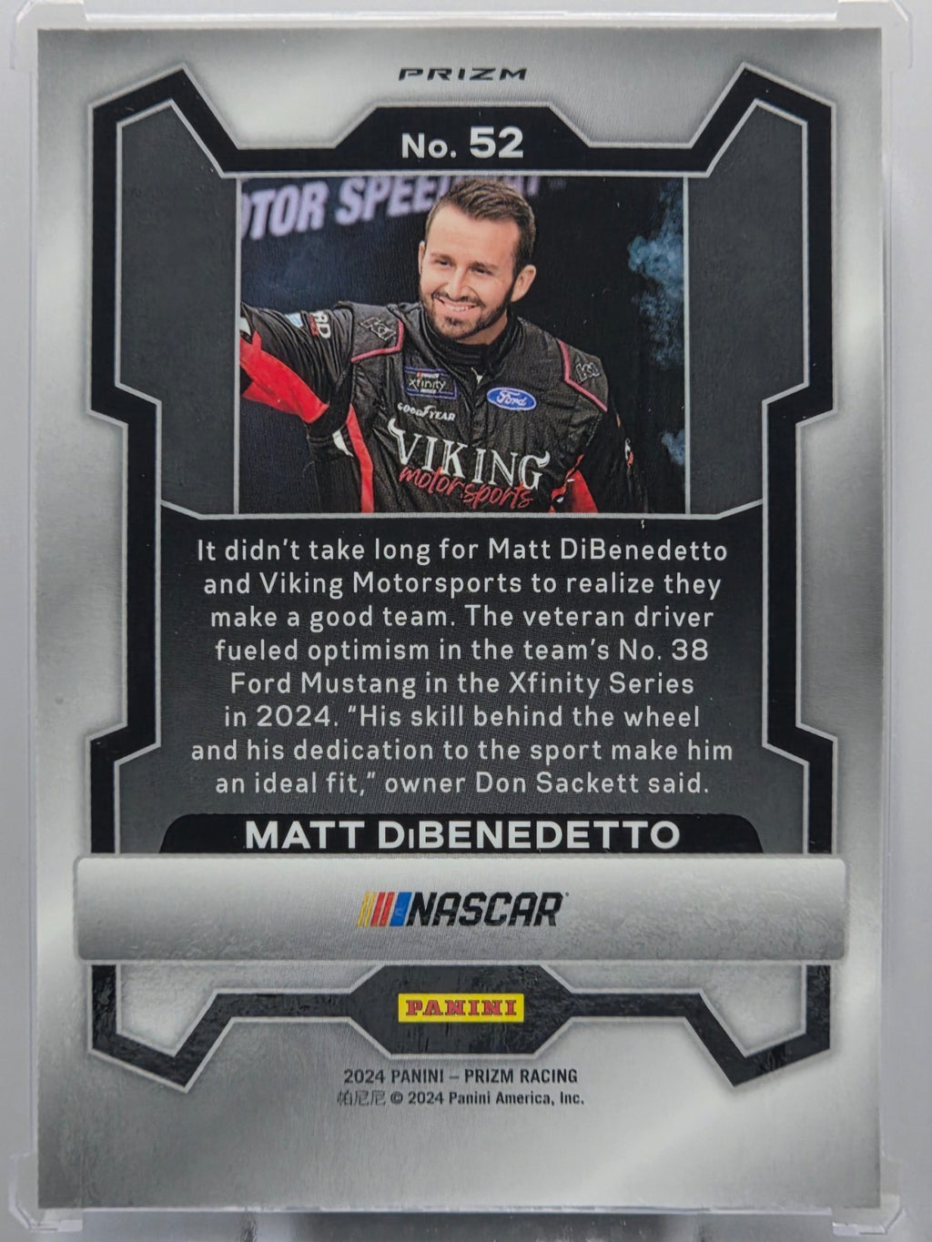 2024 Prizm Racing - Matt DiBenedetto - White Sparkle Prizm - #52