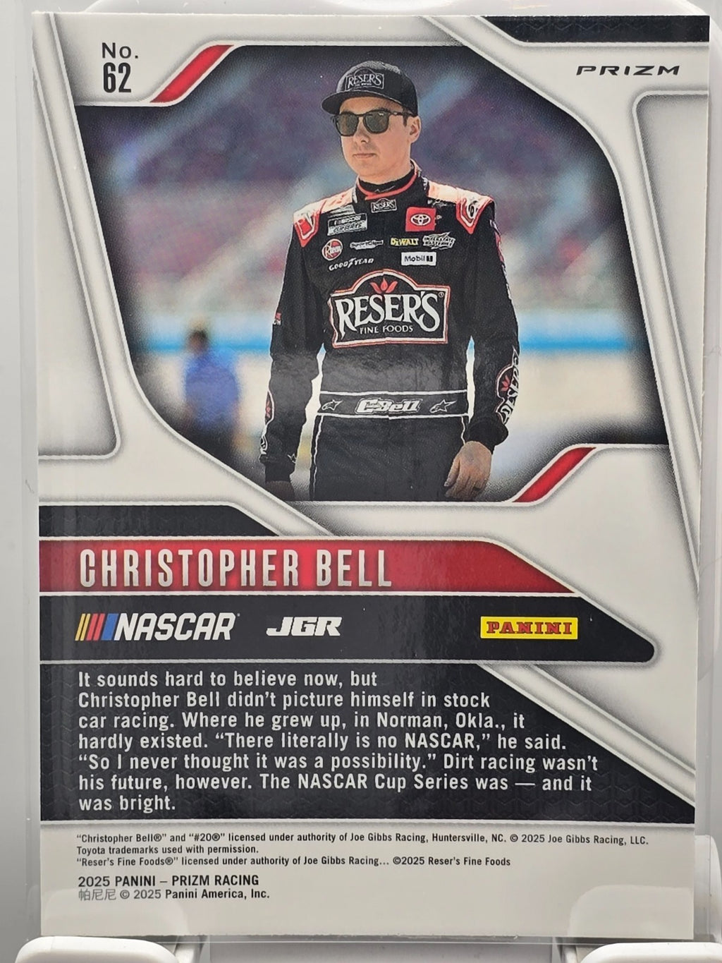 2025 Prizm Nascar Racing - #62 Christopher Bell - Holo / Silver Prizm
