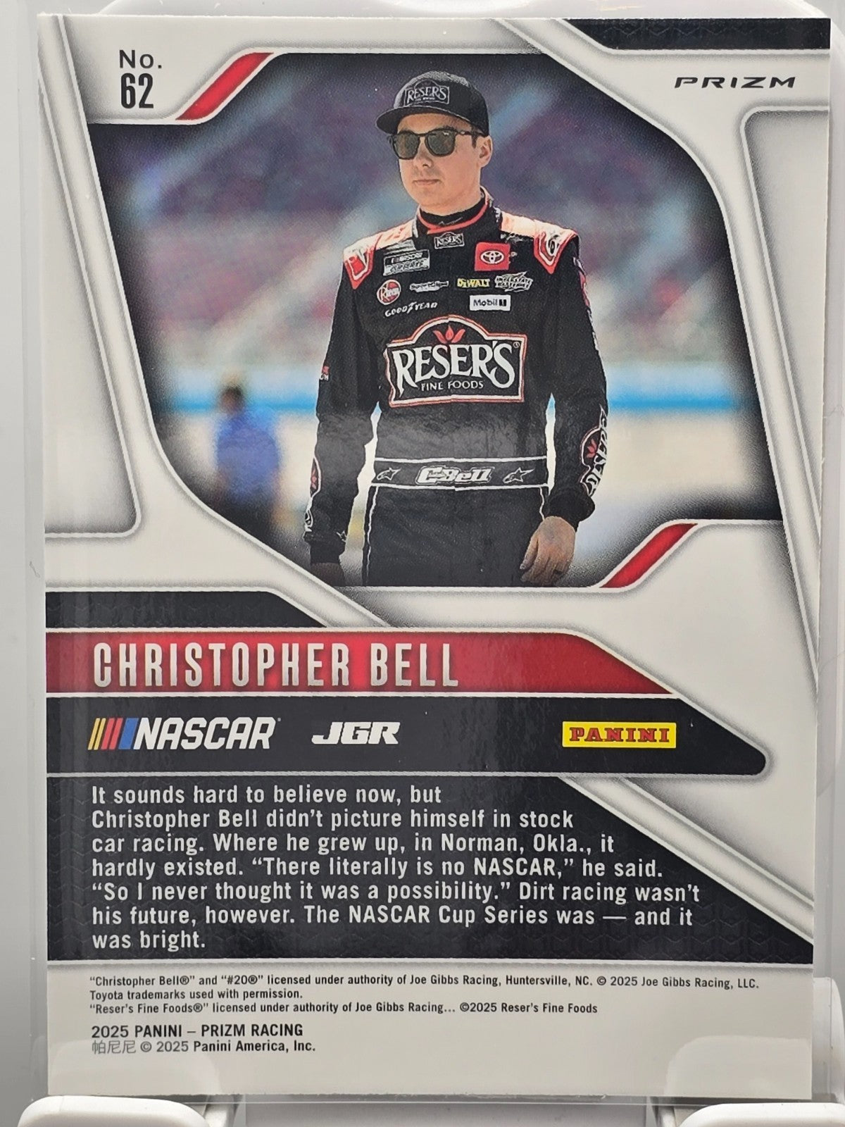 2025 Prizm Nascar Racing - #62 Christopher Bell - Holo / Silver Prizm
