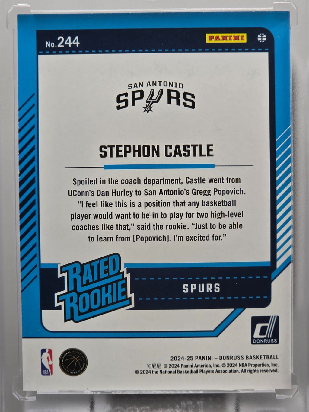 2024-25 Donruss - Stephen Castle (RC) - Holo Green Laser - #244