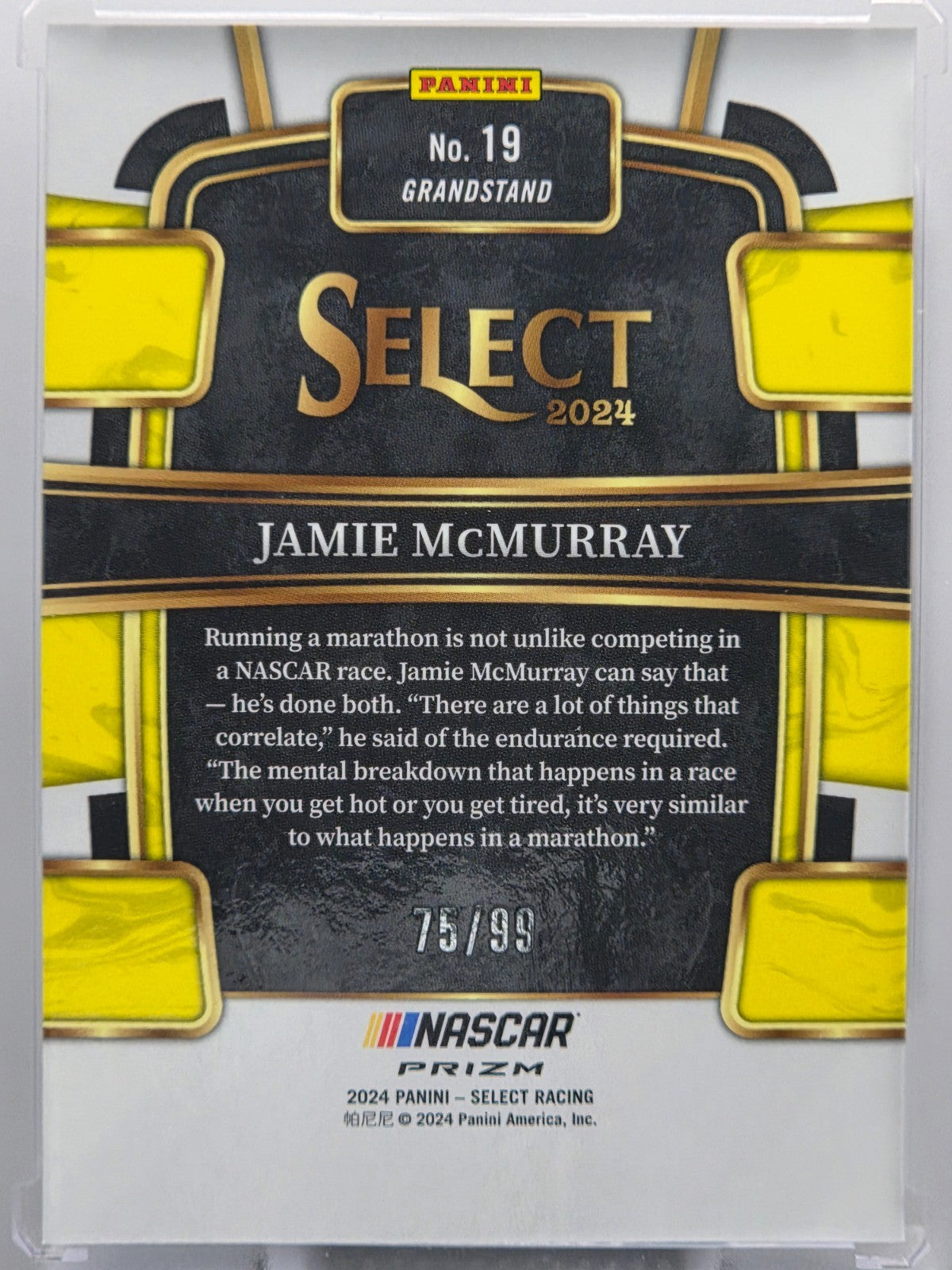 2024 Panini Select - Jamie McMurray - White Prizm /99 - #19 - Buy 3 Get 1