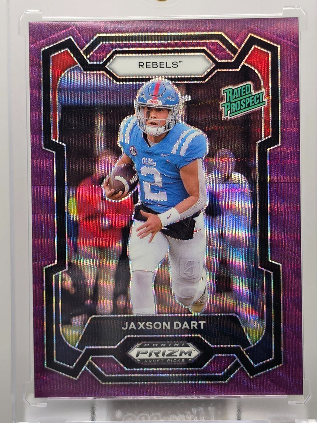 2024 Panini Prizm Draft Picks - Jaxson Dart - Rated Prospect - Purple Wave -#147