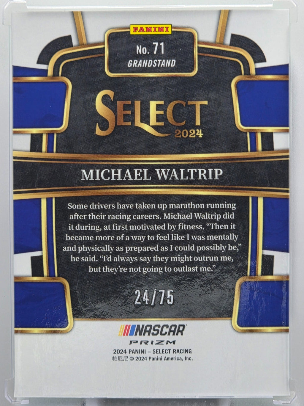 2024 Panini Select - Michael Waltrip - Neon Green Prizm /75 - #71 - Buy 3 Get 1