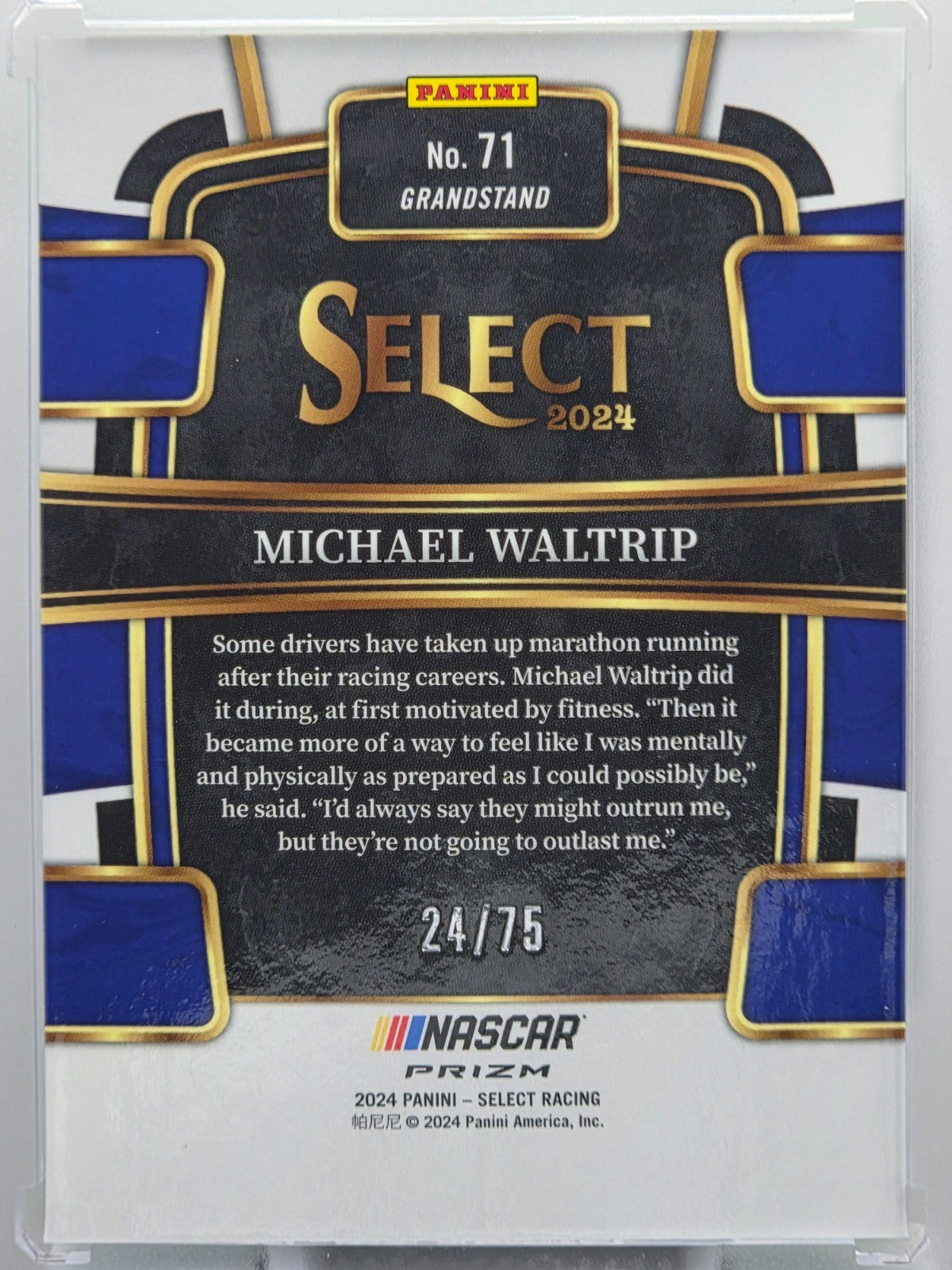 2024 Panini Select - Michael Waltrip - Neon Green Prizm /75 - #71 - Buy 3 Get 1