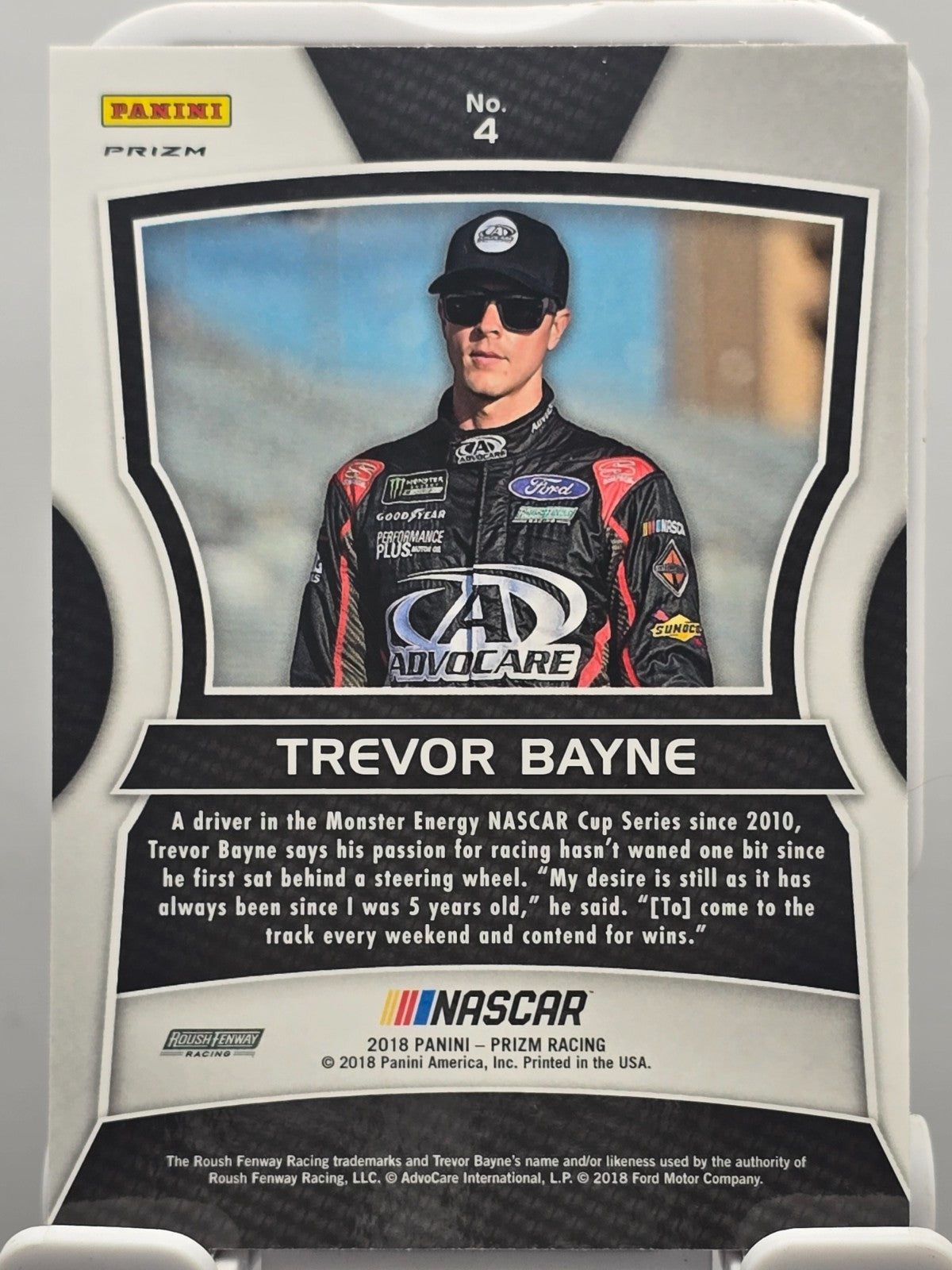 2018 Panini Prizm Racing - Trevor Bayne #4 - Purple Flash