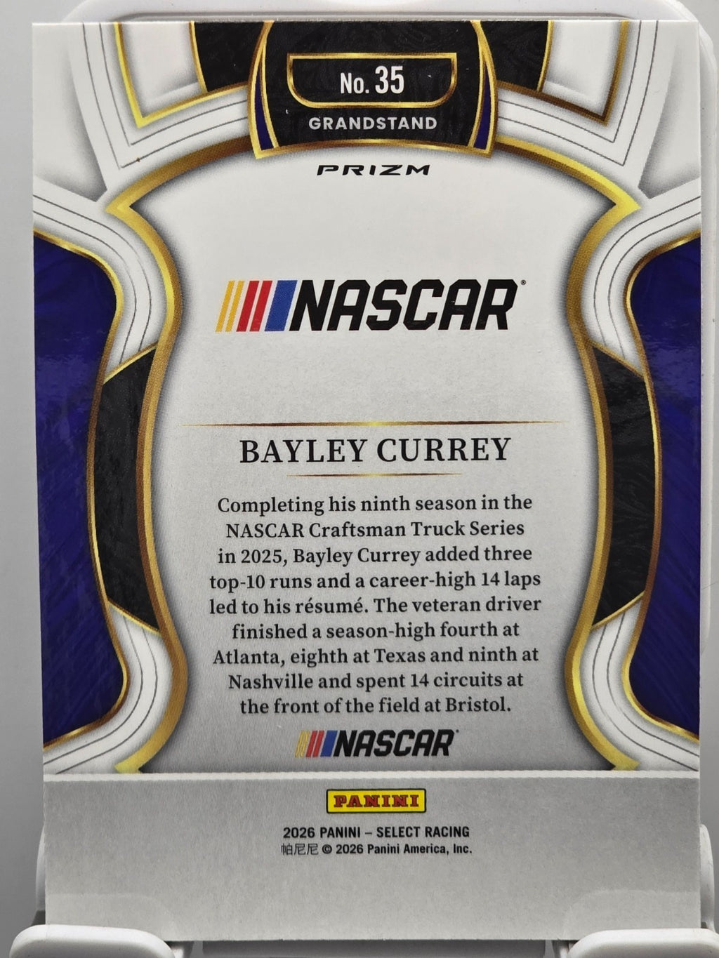 2026 Select Racing - #35 Bayley Currey - Grandstand - Silver SP