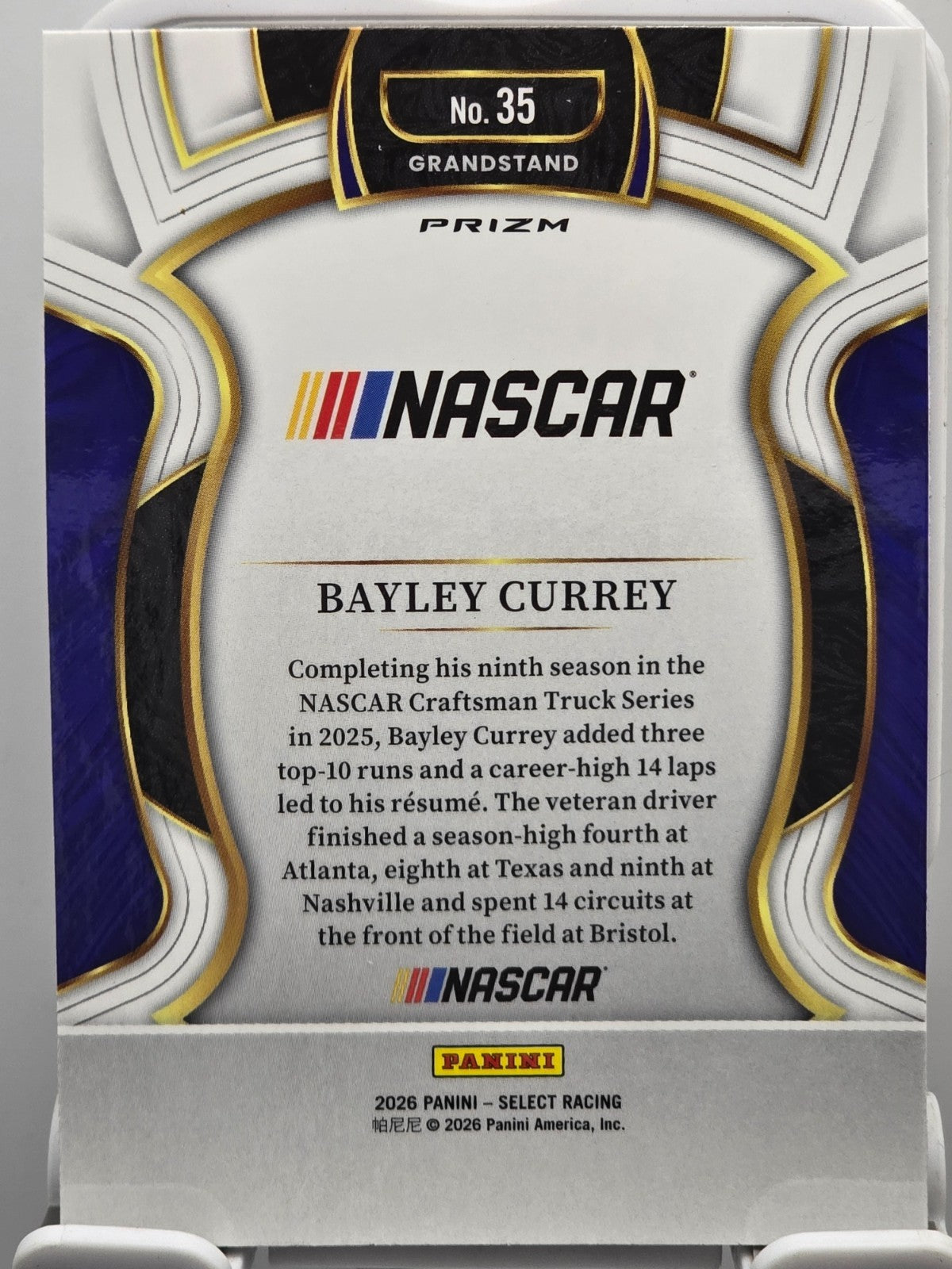2026 Select Racing - #35 Bayley Currey - Grandstand - Silver SP