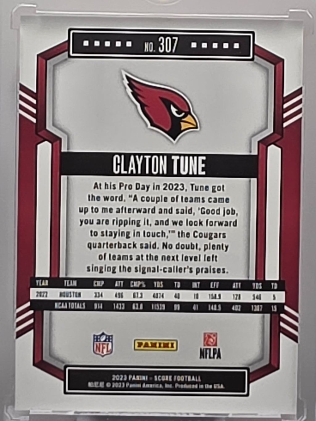 2023 Panini Score - Clayton Tune (RC) - Orange /565 - #307