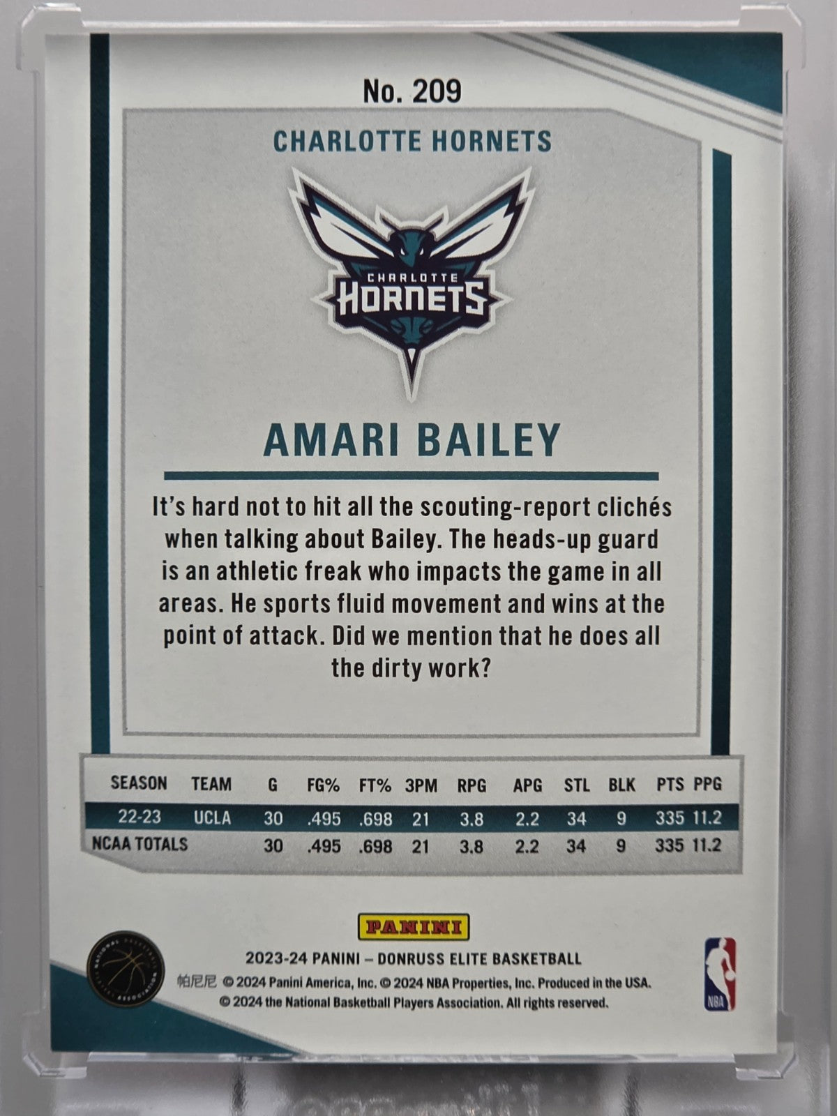 2023-24 Donruss Elite - Amari Bailey (RC) - Red Hyper /88 - #209