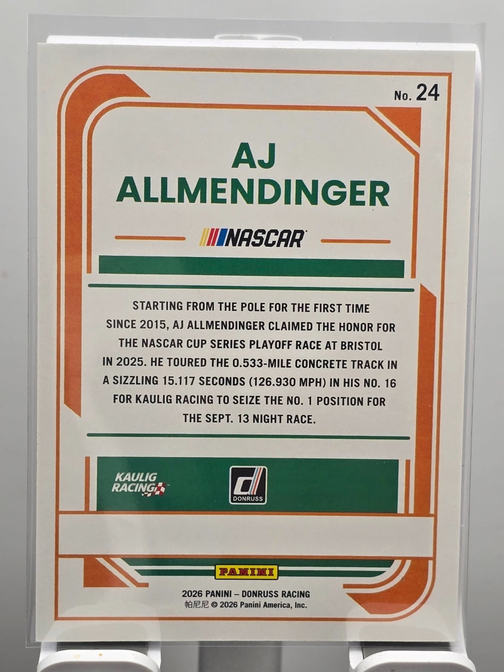 2026 Donruss NASCAR Racing - #24 AJ Allmendinger - Blue /199