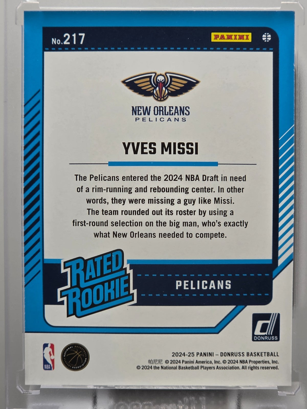 2023-24 Donruss - Yves Missi (RC) - Holo Green Laser - #217