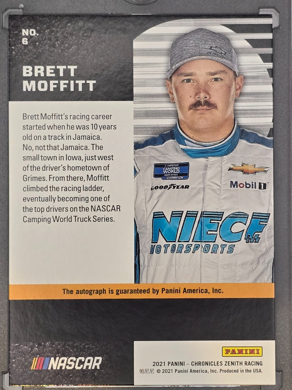 2021 Chronicles Racing - Brett Moffitt - Zenith Autograph - #6