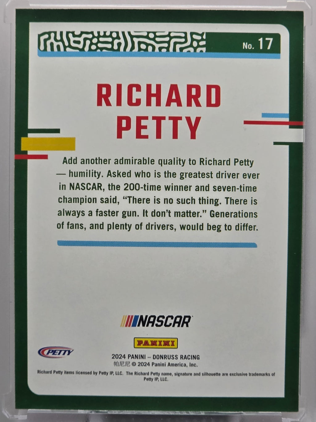 2024 Panini Donruss - Richard Petty - Red /299 - #17 - Buy 3 Get 1