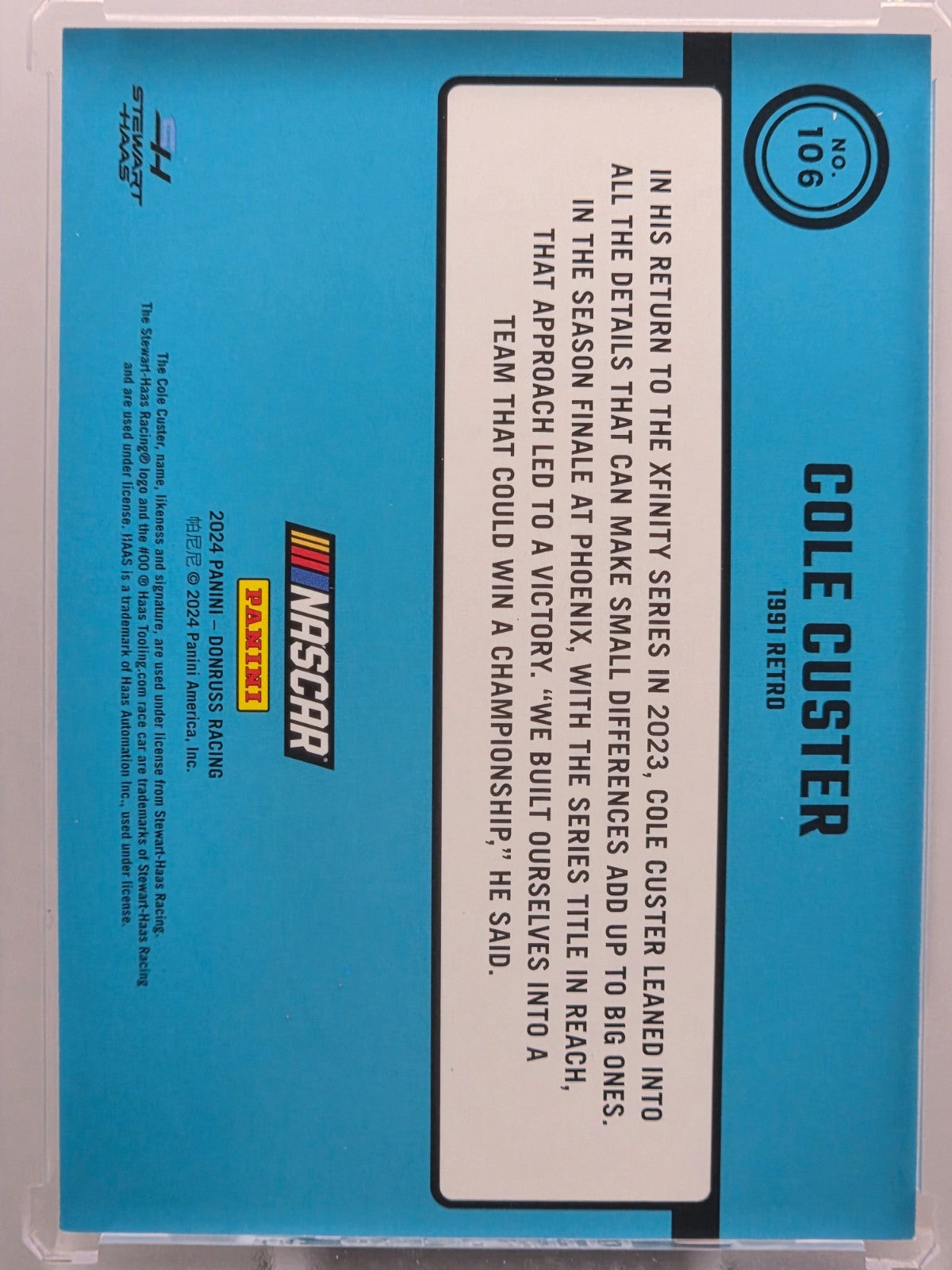2024 Panini Donruss - Cole Custer - Throwback Blue /199 - #106 - Buy 3 Get 1