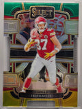2023 Panini Select - Travis Kelce - Green & Yellow Die-Cut - #50