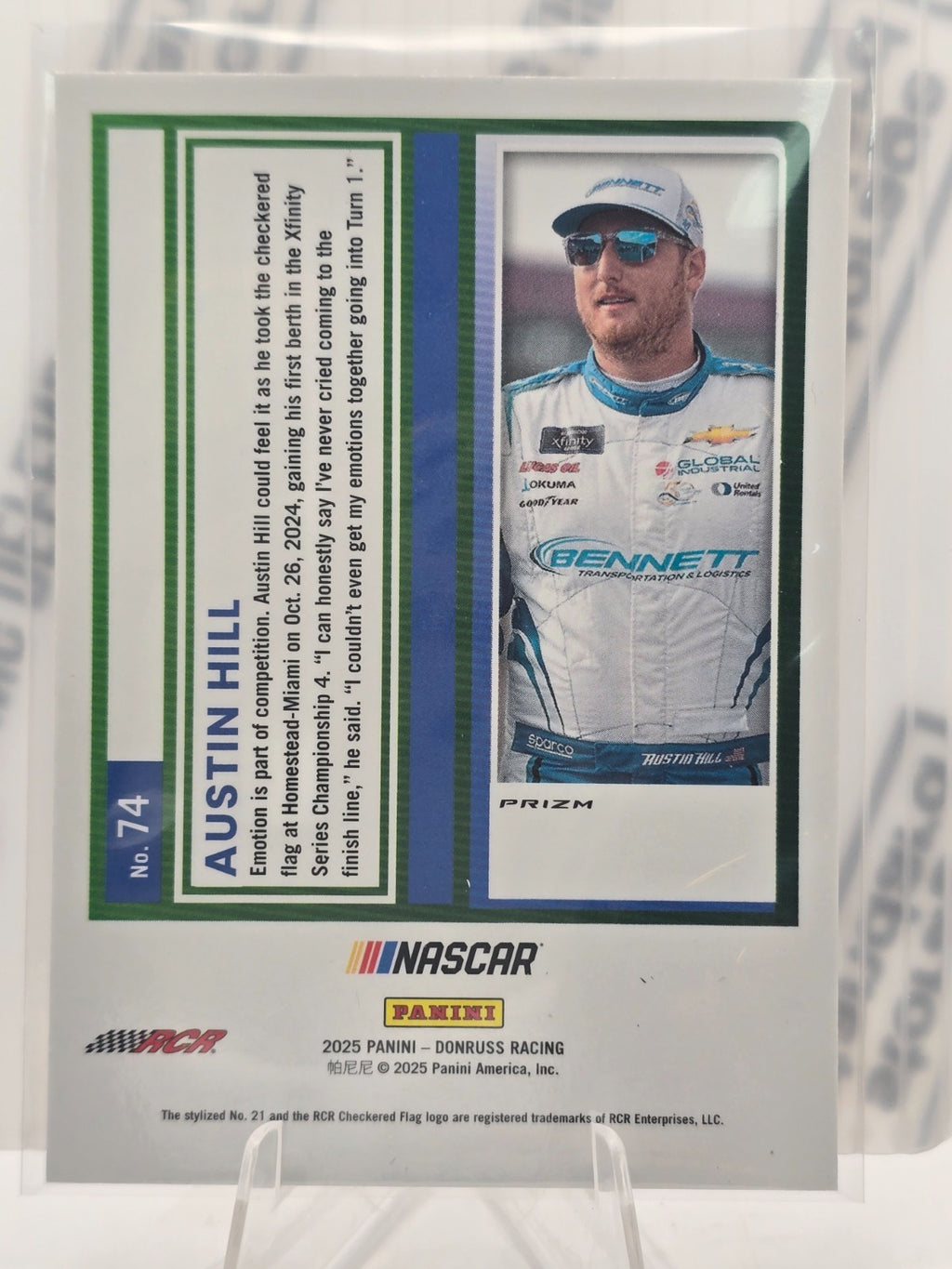 2025 Panini Donruss Racing Optic - #74 Austin Hill  - Orange Velocity