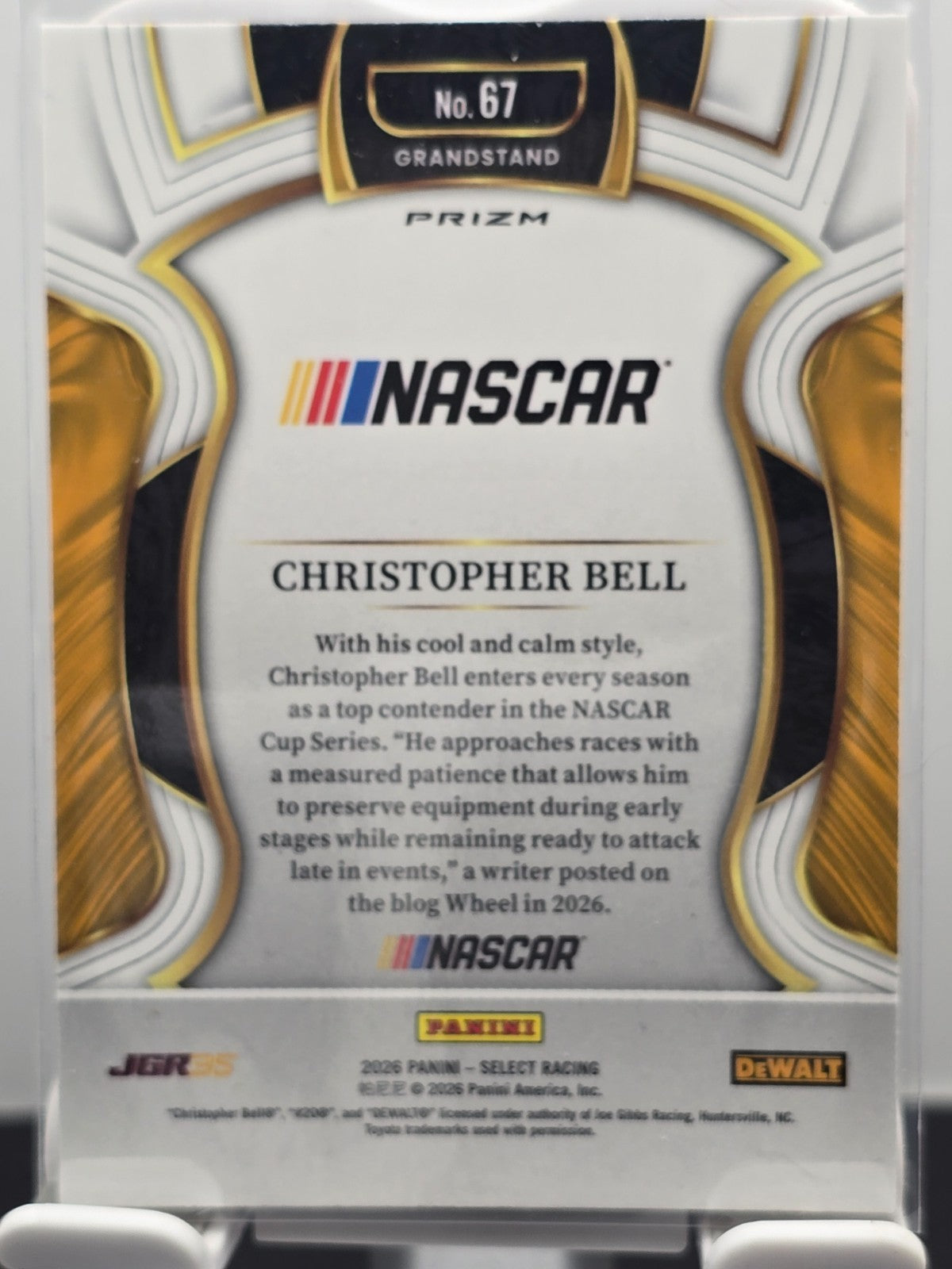 2026 Select NASCAR Racing - Christopher Bell - #67 - Orange Flash Prizm
