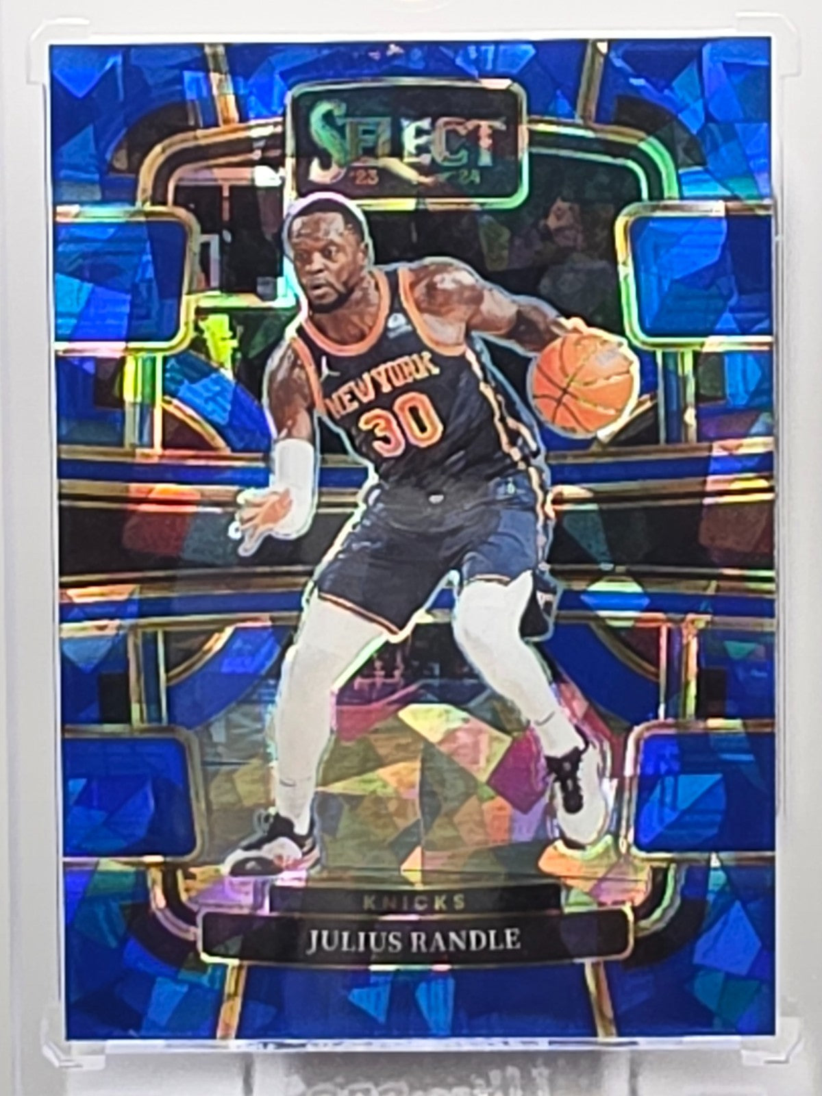 2023-24 Panini Select - Julius Randle - Blue Cracked Ice Prizm - #46