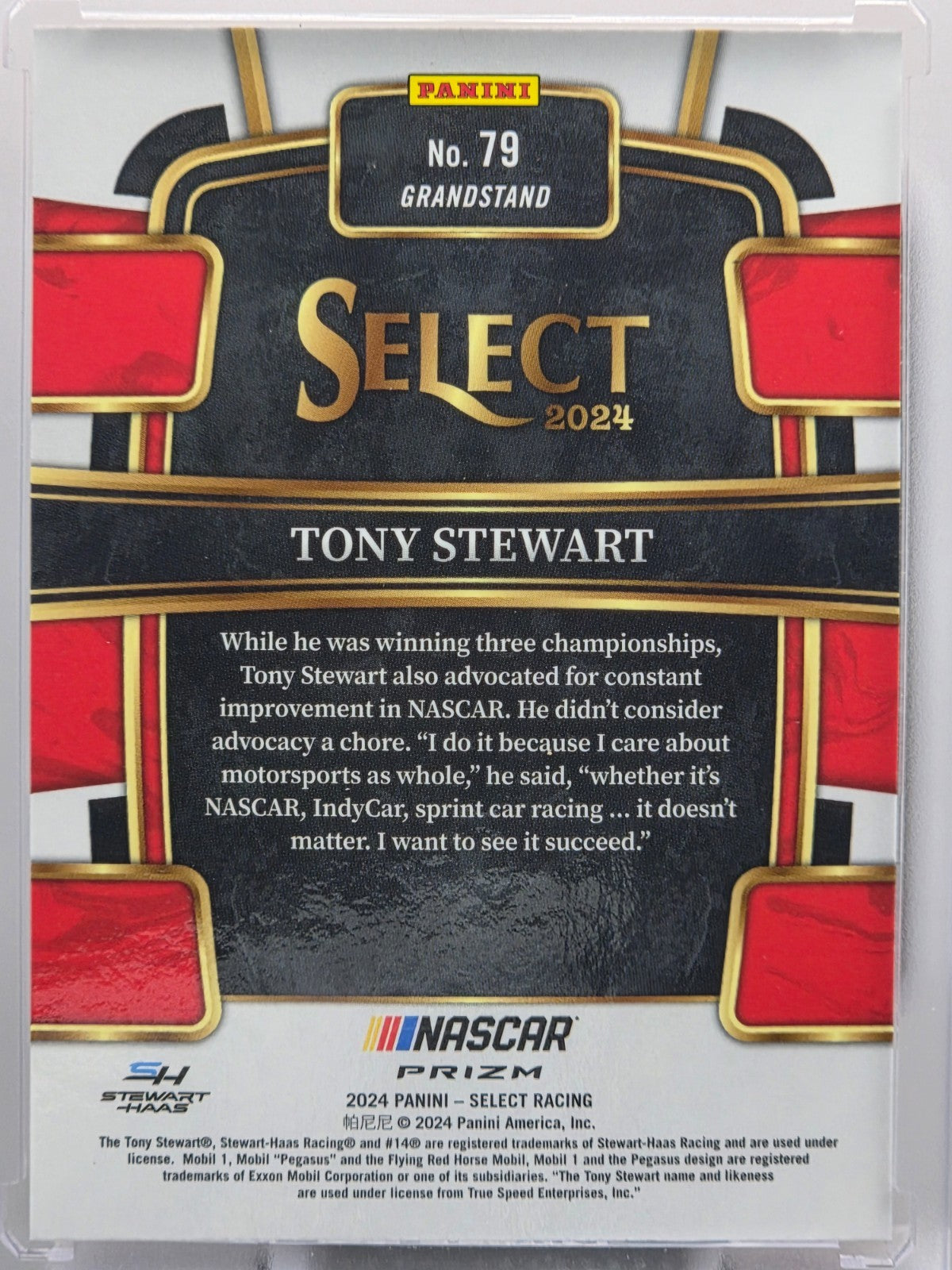 2024 Panini Select - Tony Stewart - Orange Flash Prizm - #79 - Buy 3 Get 1!