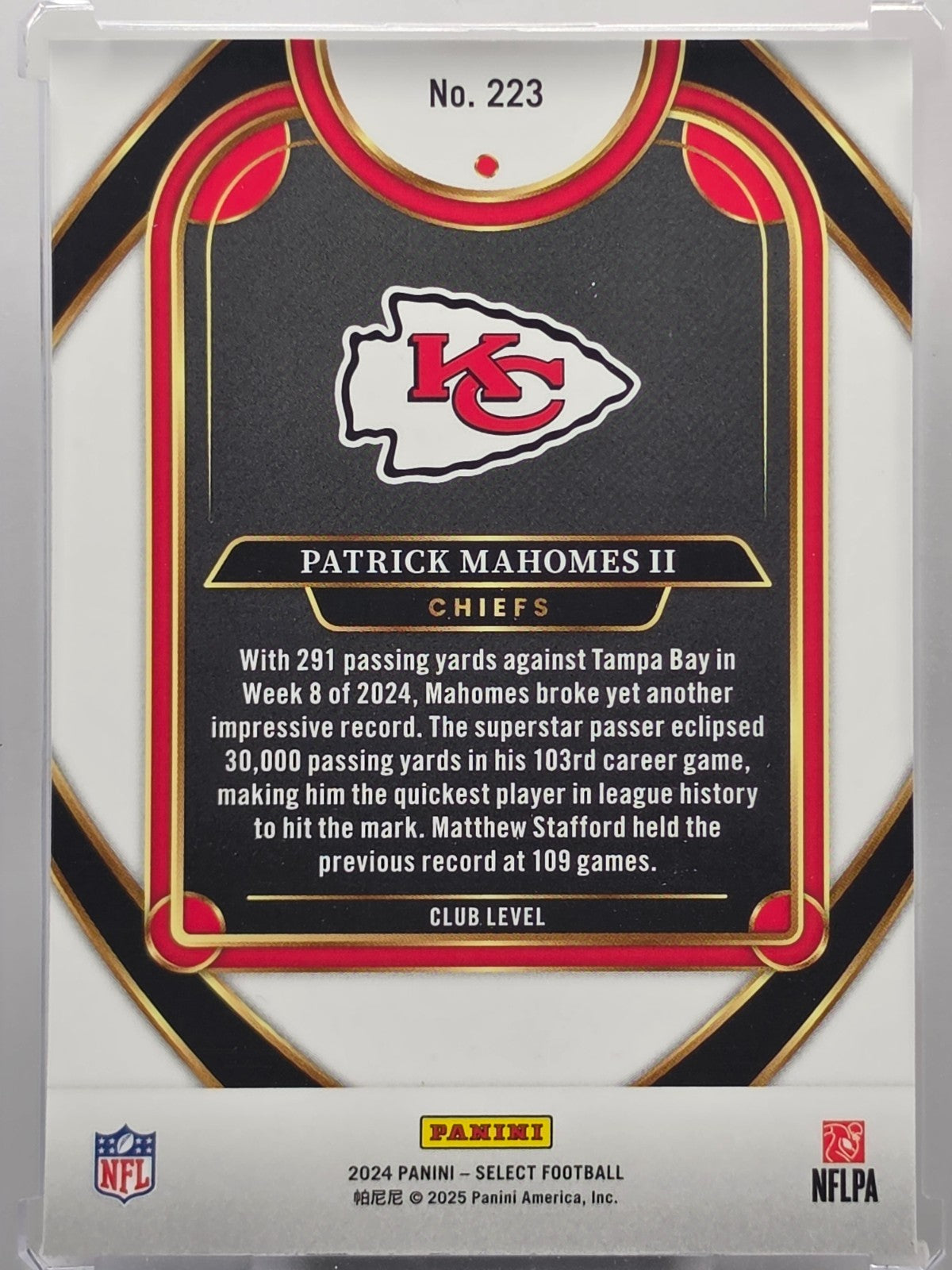 2024 Panini Select - Patrick Mahomes II - Base - #223