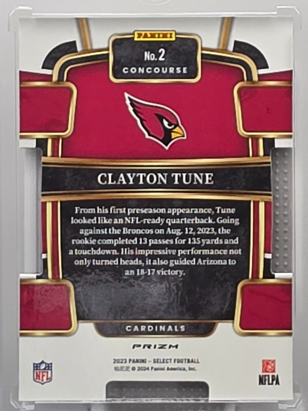 2023 Panini Select - Clayton Tune (RC) - Black & Green Die-Cut - #2