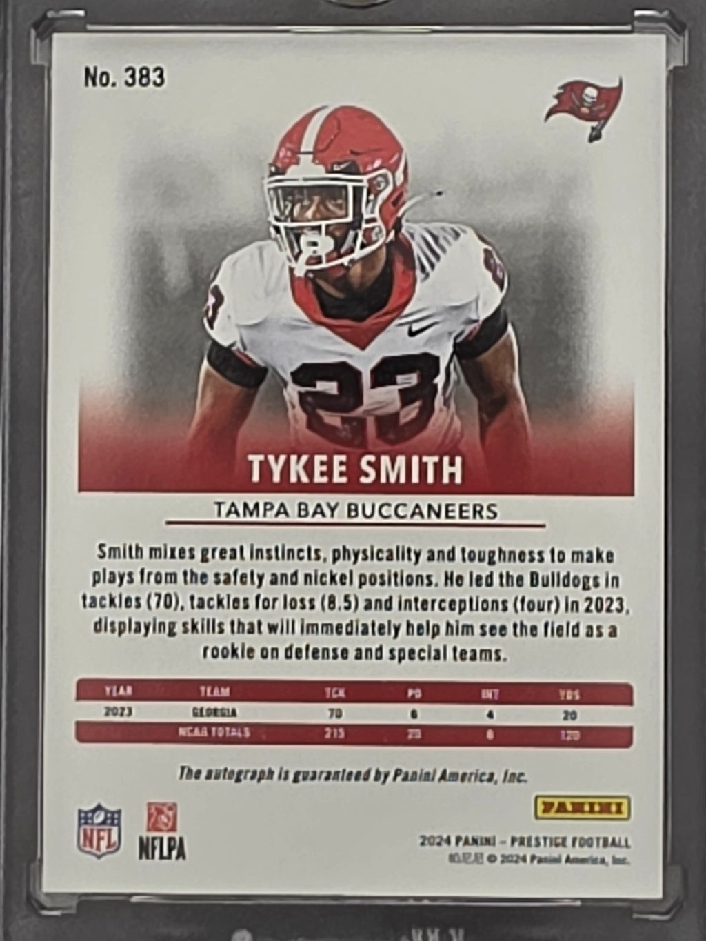 Tykee Smith 2024 Panini Xtra Points Signatures Auto RC- Tampa Bay Buccaneers