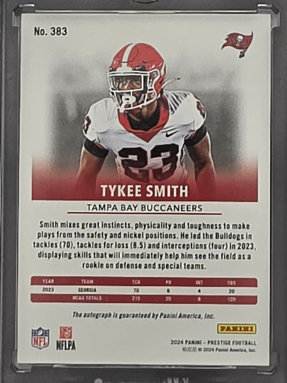 Tykee Smith 2024 Panini Xtra Points Signatures Auto RC- Tampa Bay Buccaneers