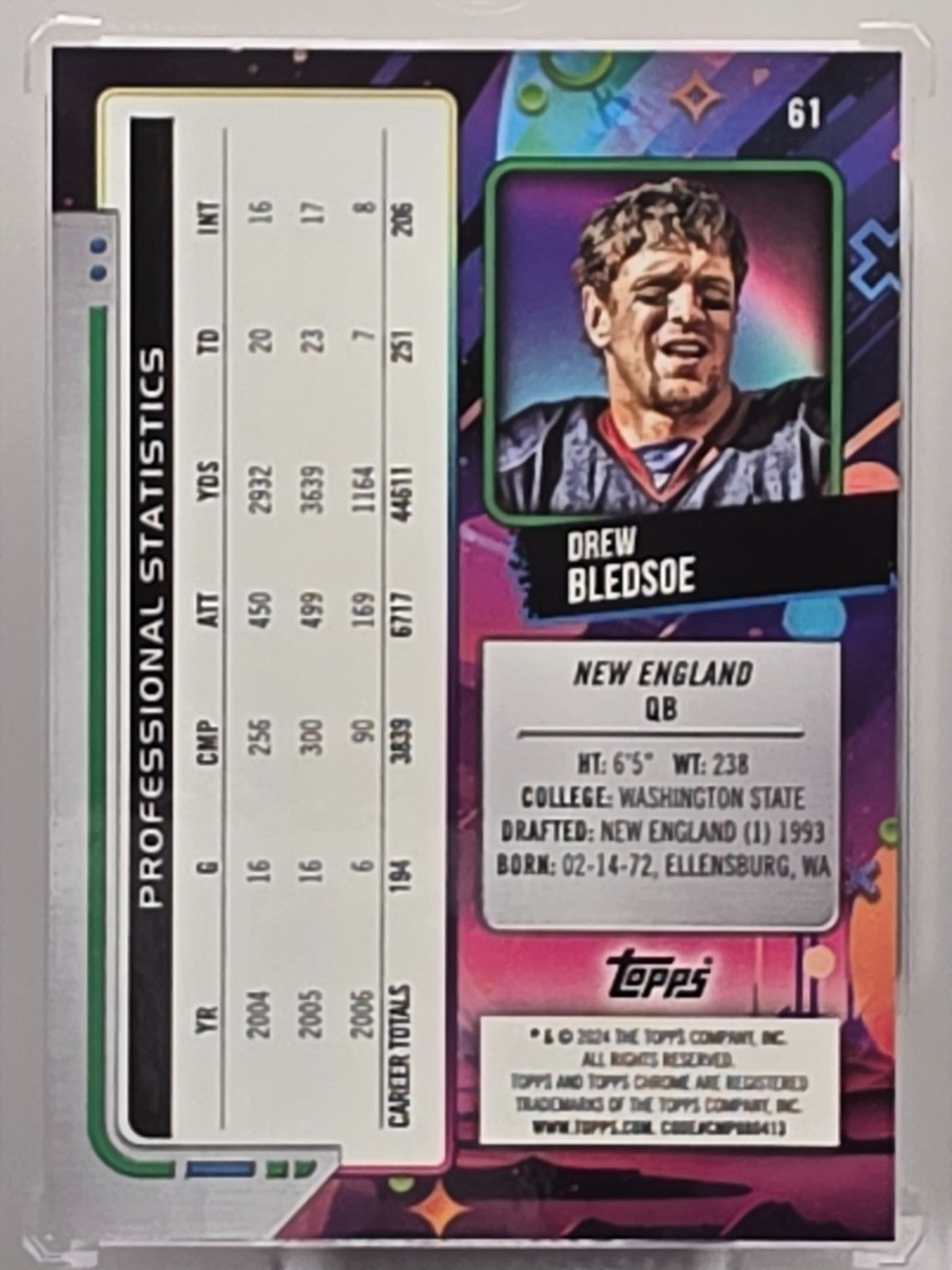 2024 Topps Cosmic Chrome - Drew Bledsoe - Orange Galactic /25 - #61