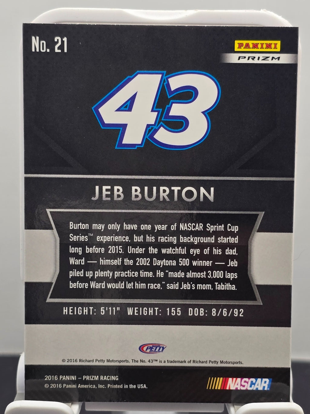 2016 Prizm Racing - #21 Jeb Burton - Red, White & Blue Prizm SP