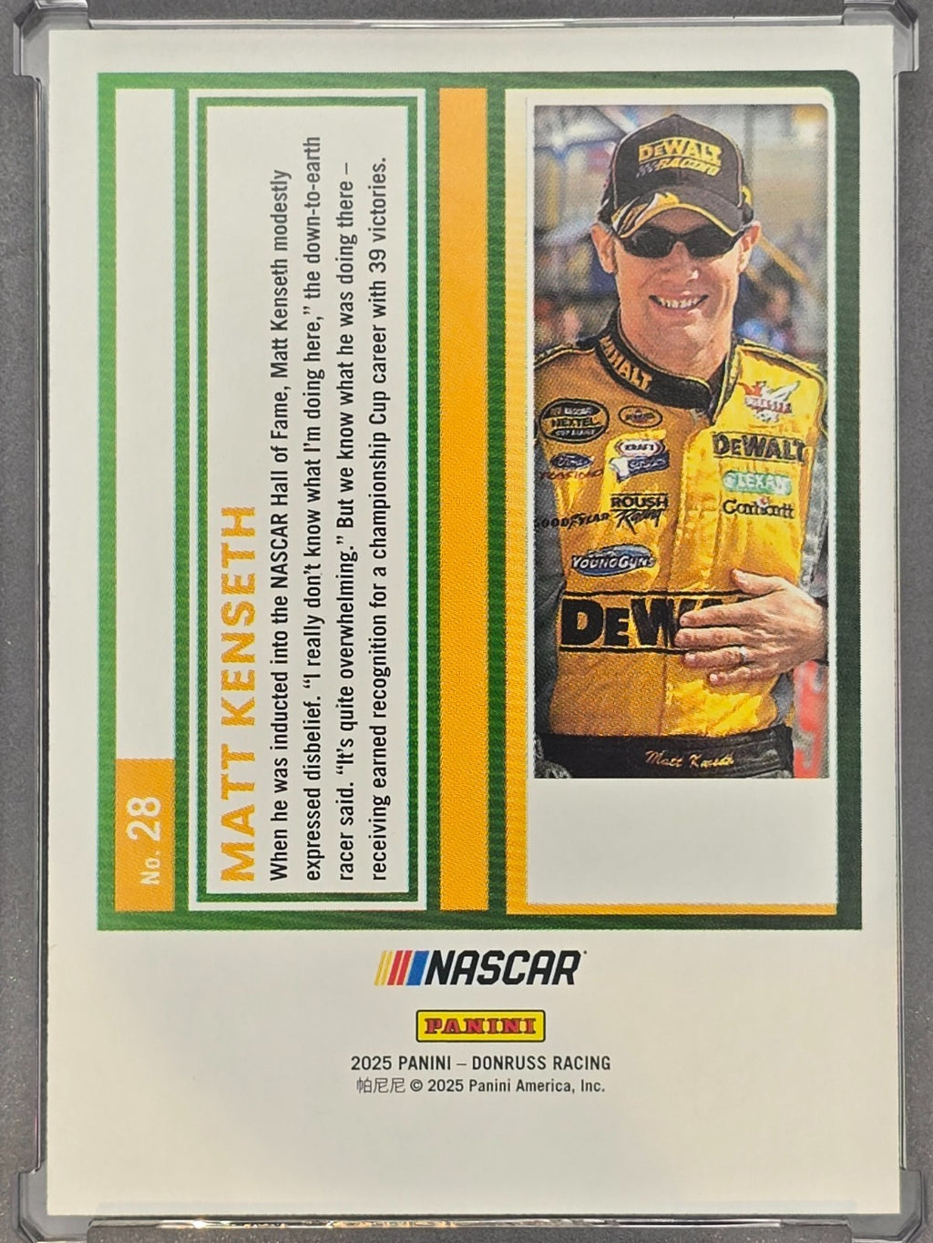 2025 Donruss NASCAR Racing - #28 Matt Kenseth - Red /299