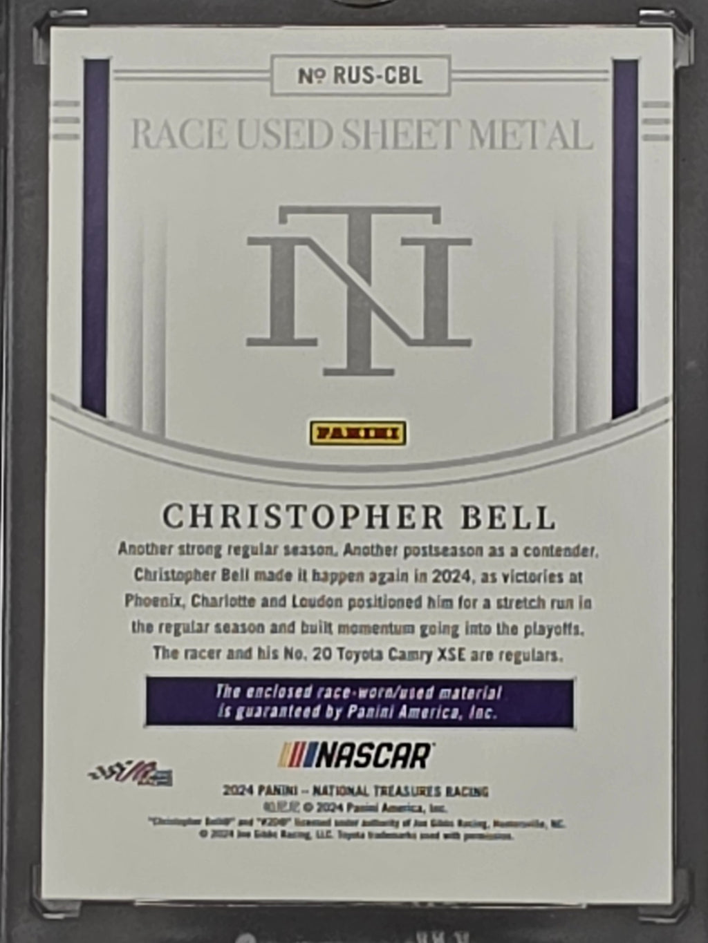 2024 National Treasures - Christopher Bell - Used Sheet Metal  /10 - #RUS-CBL