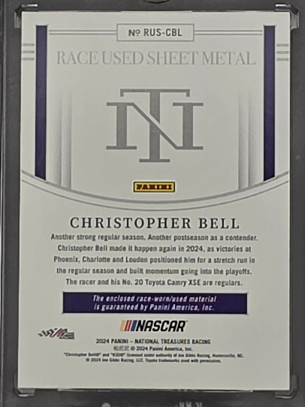 2024 National Treasures - Christopher Bell - Used Sheet Metal  /10 - #RUS-CBL